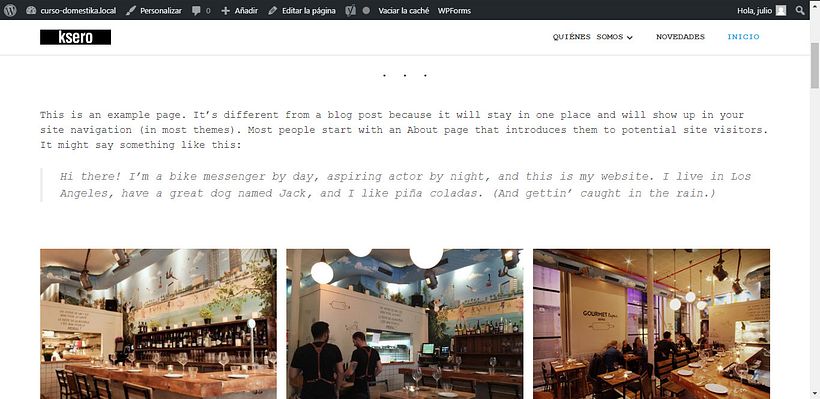 Mi Proyecto del curso: Creación de una web profesional con WordPress 1
