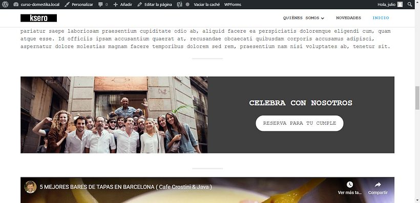 Mi Proyecto del curso: Creación de una web profesional con WordPress 4