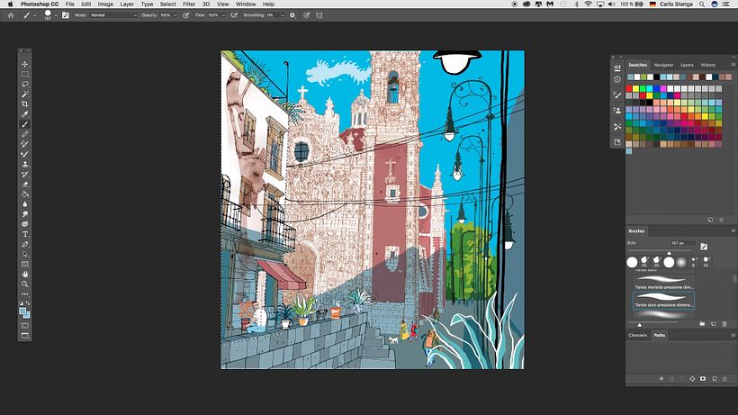 Tutorial Ilustración arquitectónica: cómo añadir sombras en Photoshop 11