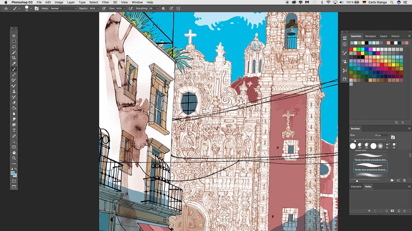 Tutorial Ilustración arquitectónica: cómo añadir sombras en Photoshop 13