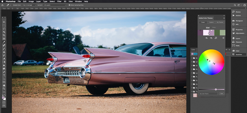 Complementary color palette created with pink as the key color