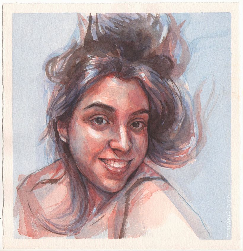 Resultado final del primer retrato.