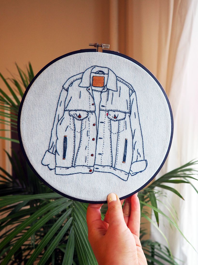 Levi's vintage - Broderie main et punch needle sur denim vintage - 2019