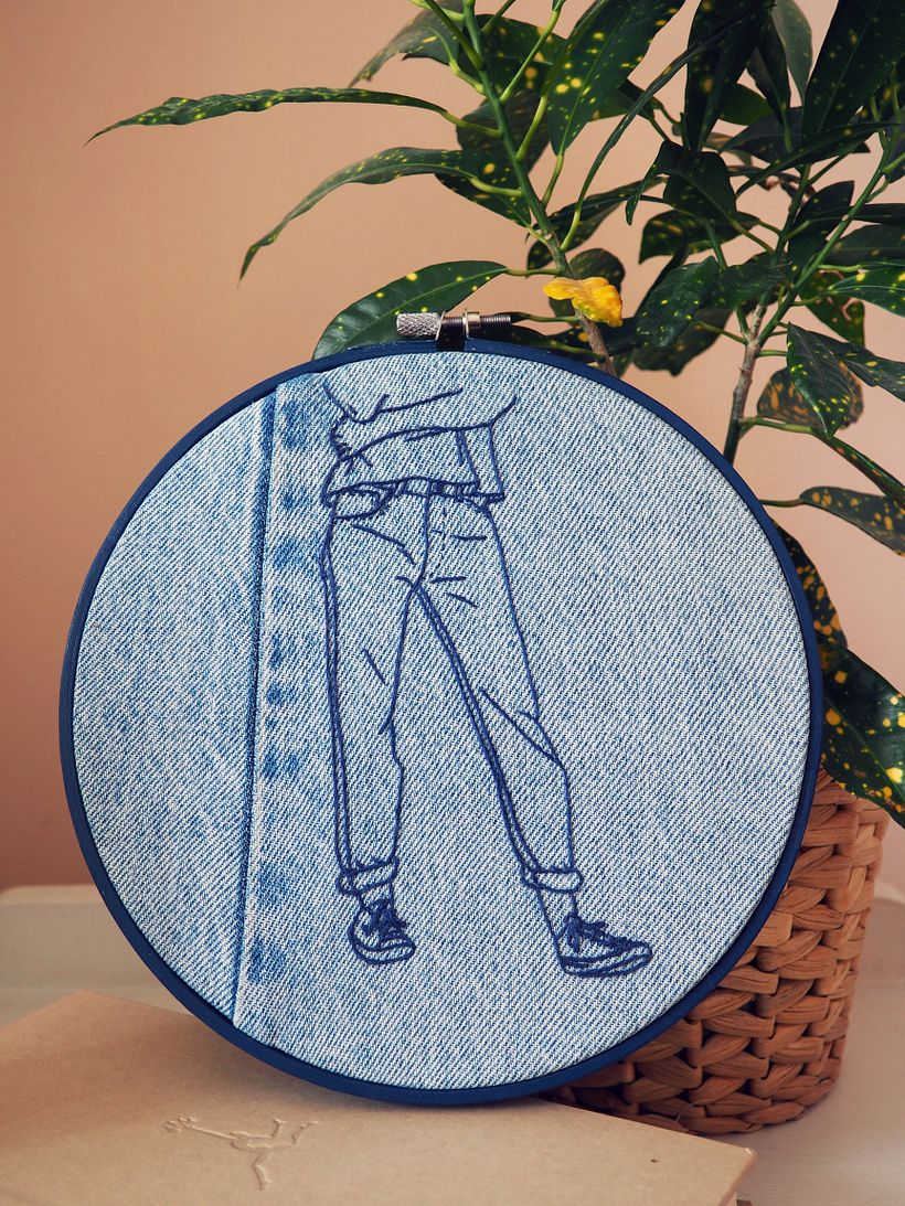 Levi's vintage - Broderie main et punch needle sur denim vintage - 2018