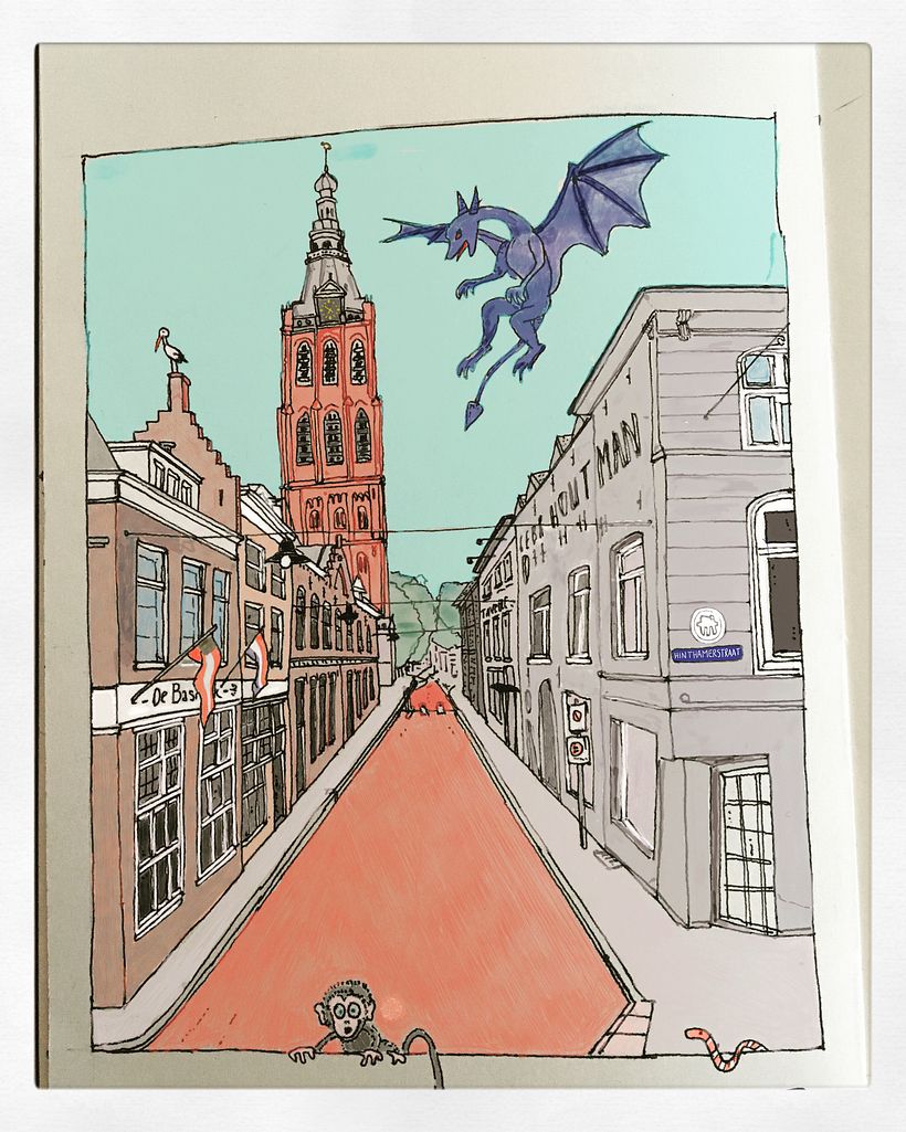 Hometown street with fantasy elements ... and perspective.