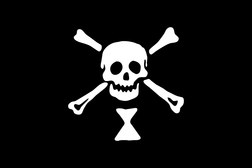 Diseño de la bandera atribuida a la tripulación del pirata Emanuel Wynn