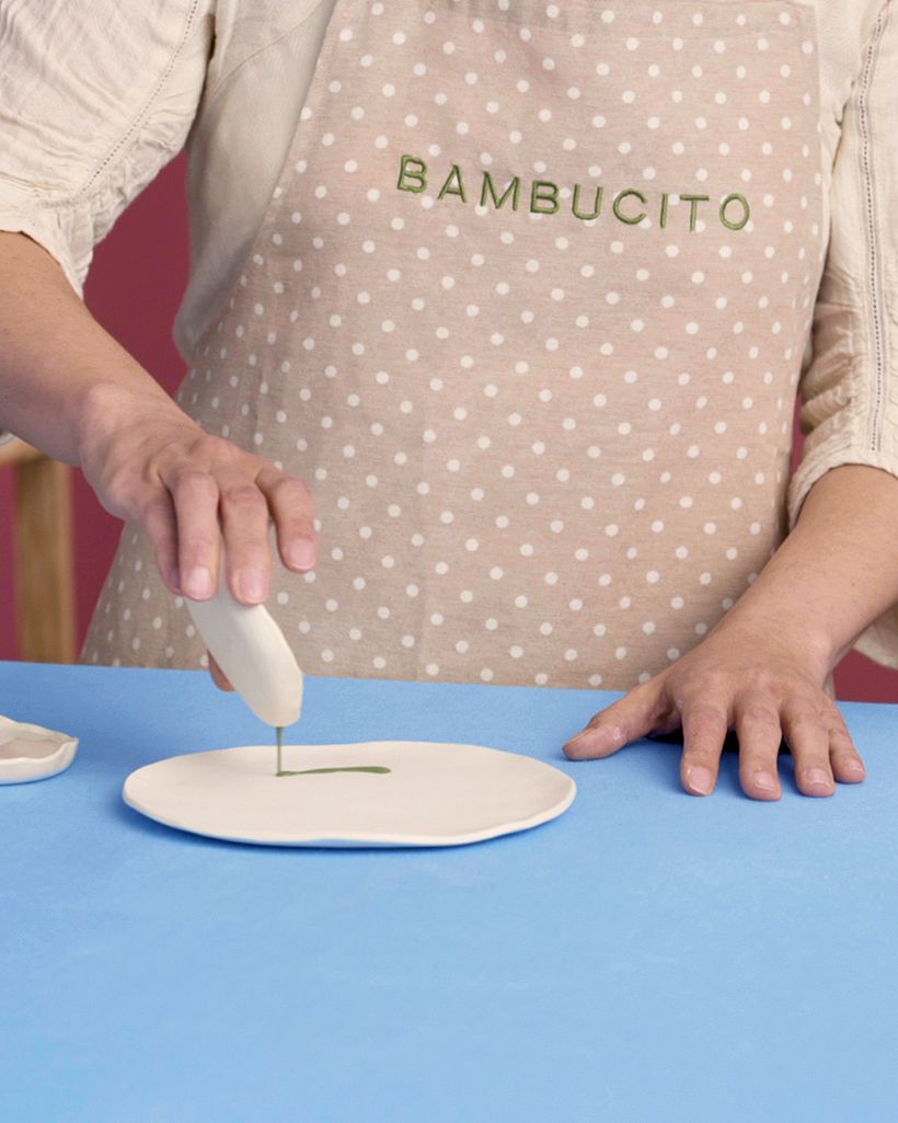 You'll need a piece of ceramic and at least two ceramic glazes