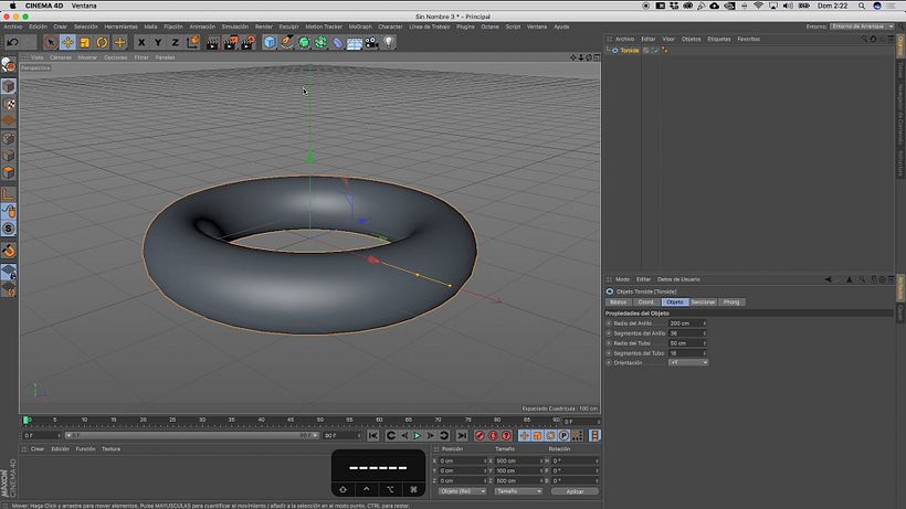 Aarón chooses a toroid as the basic shape for his ship