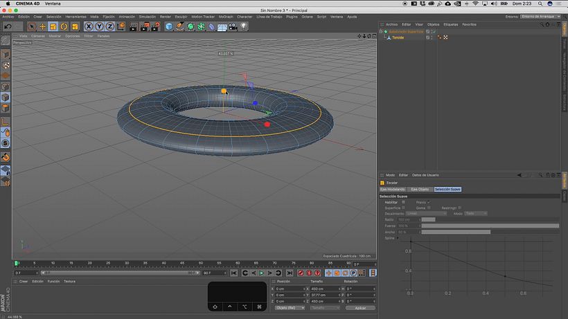 Flatten the Toroid to make it look more like a spaceship