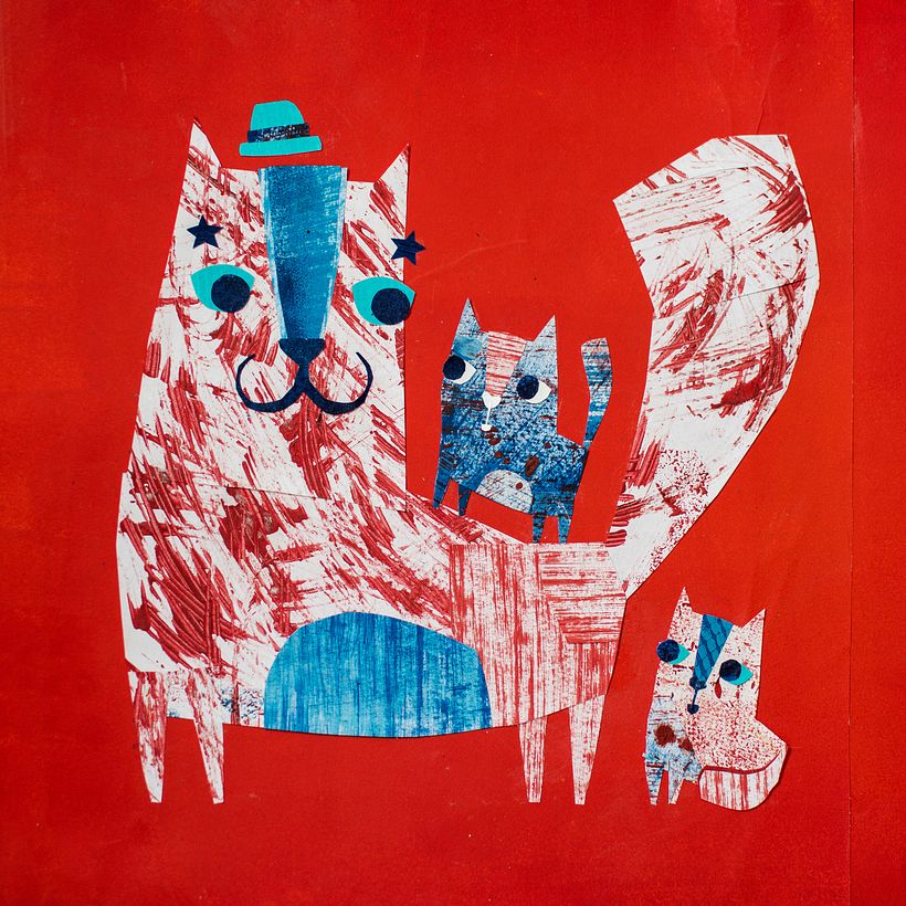 Gatos en cuarentena - Ilustración tradicional