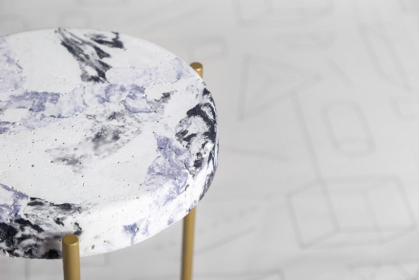 Mesa Auxiliar Marmolizada