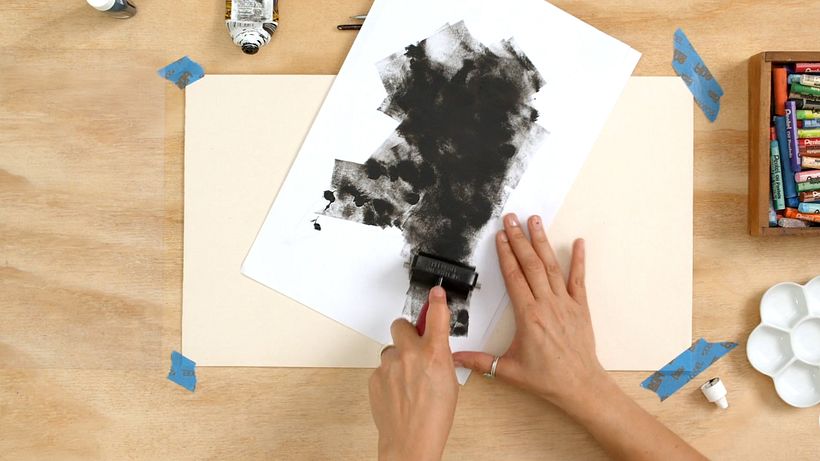 Spread the ink using a roller