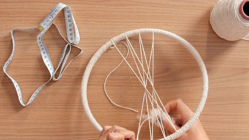 Tutorial Tejido: cómo montar la urdimbre para un telar circular 9