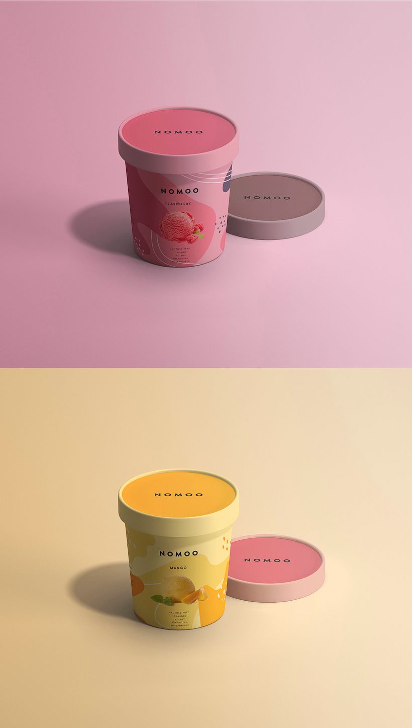Packaging raspberry and mango ice cream 0