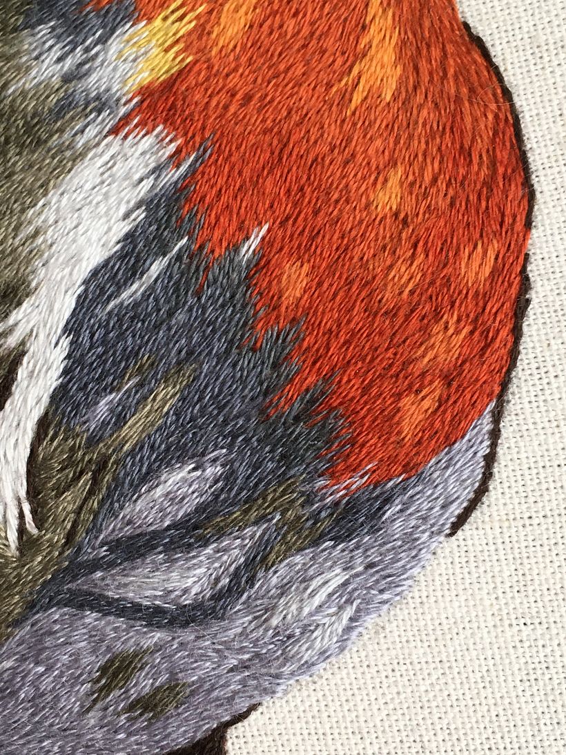 Detalle del sentido de la puntada en los grises