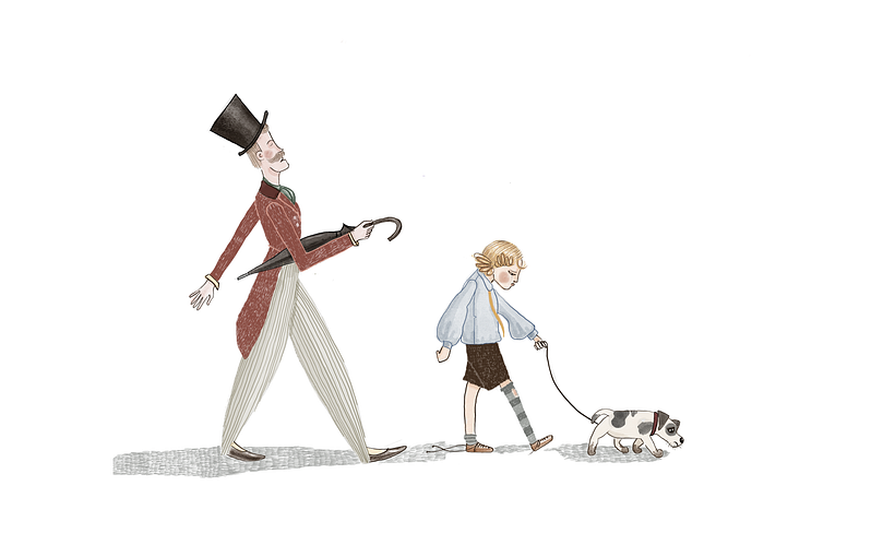 And the characters altogether - walking home after a fall out. 