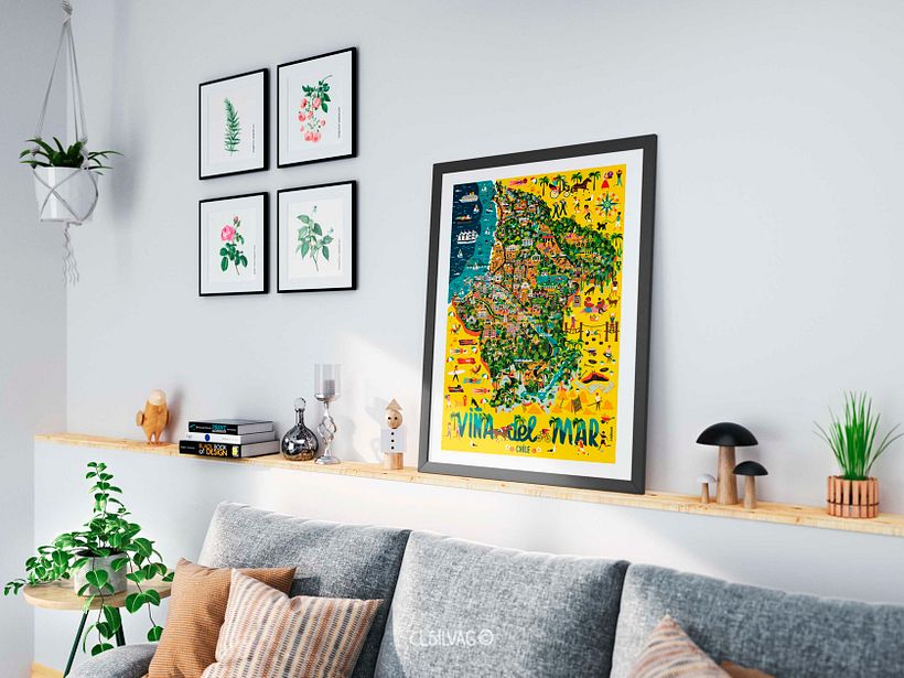 Mapa Ilustrado de la comuna de Viña del Mar - Chile