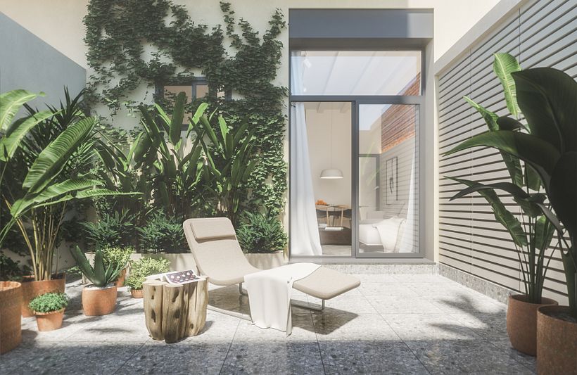 Imágenes 3D de la reforma de un piso en Sants, Barcelona. Estudi Pulsen. 0