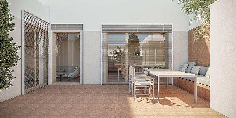 Imágenes 3D de la reforma de un piso en Poble Nou, Barcelona. Crü Studio.  1