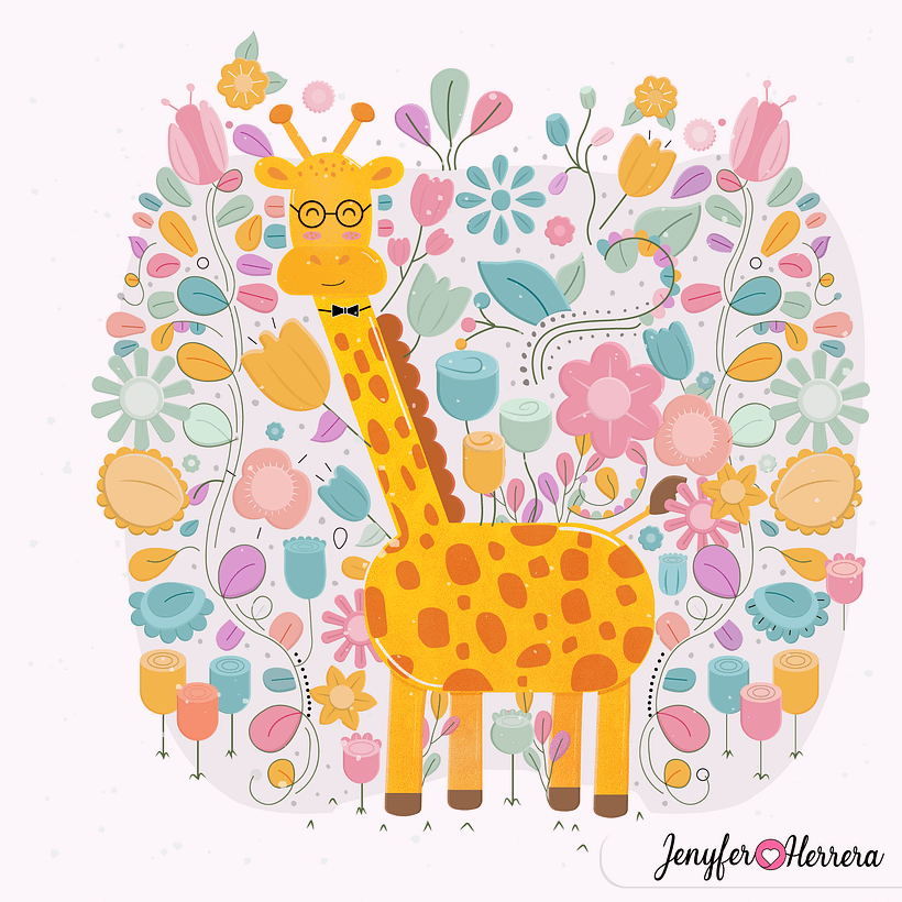 Esta linda ilustración hace parte de mi primera colección combinando pattern e ilustraciones de animales.