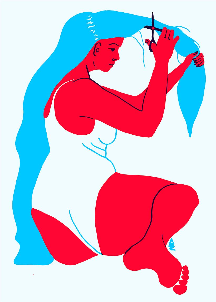 Cortarse el cabello en un arrebato de querer cambiar algo que escapa a tu control (y que la pelu está cerrada).