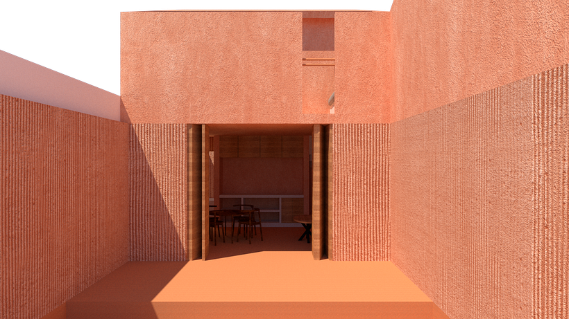 Representación de casa, proceso en Sketch up y terminado en Photoshop 1