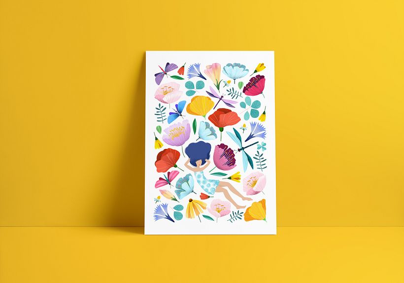 Composition with white background
