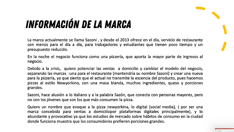 Mi Proyecto del curso: Naming para una pizzería 0