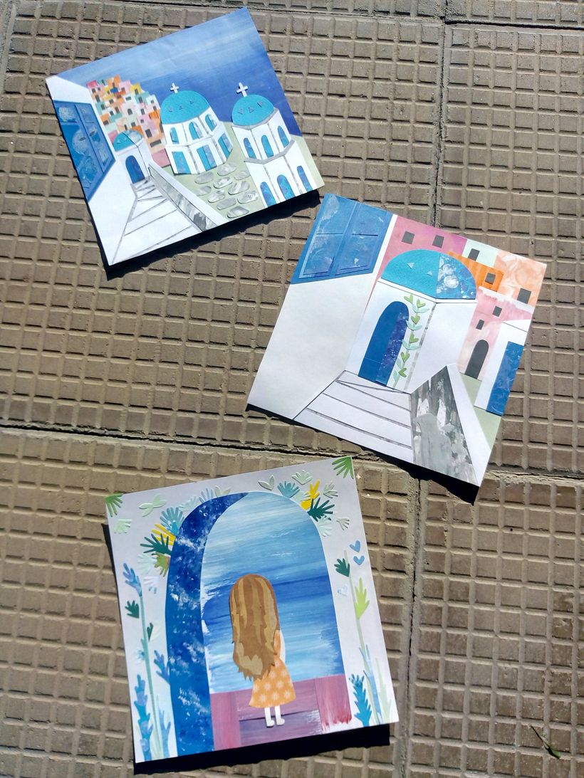 Mi Proyecto del curso: Santorini ilustrado 3