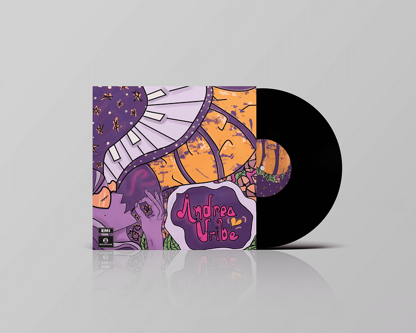 Mi Proyecto del curso: Ilustración y lettering para portadas de discos 9