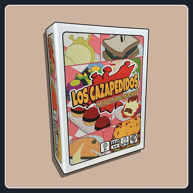 Los Cazapedidos - un juego de cartas donde entre 2 y 4 chef compiten por ver quien es el que consigue más puntos.