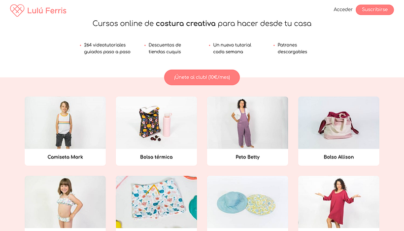 El membership site está planteado estilo Netflix, una tarifa plana que te da acceso a todos los tutoriales, sin límites.