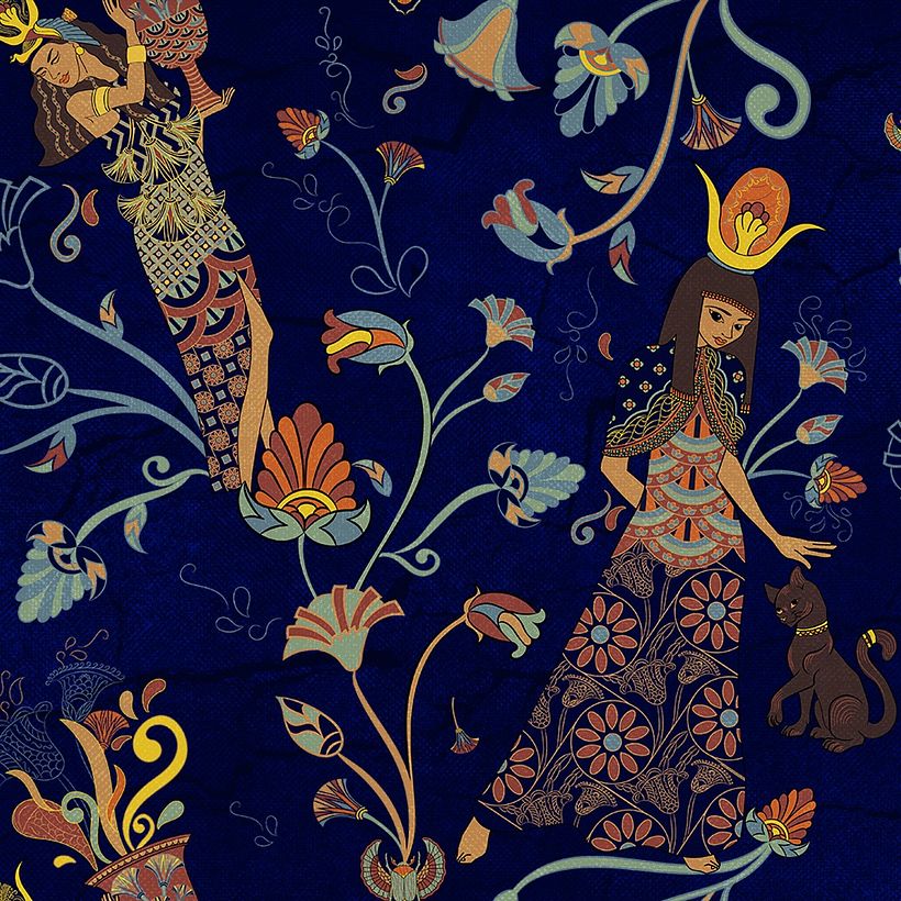 Egyptian motifs pattern