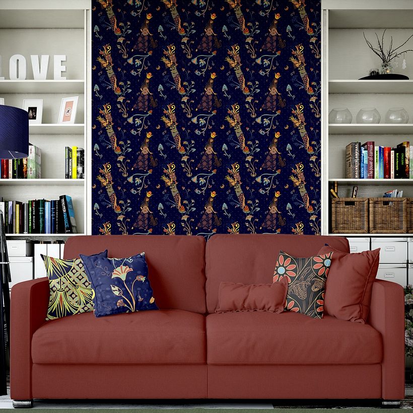 Egyptian pattern - room interior mockup