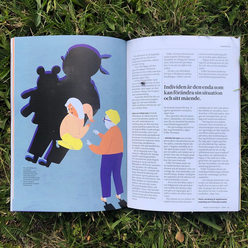 Editorial illustrations: Modern Psykologi 3