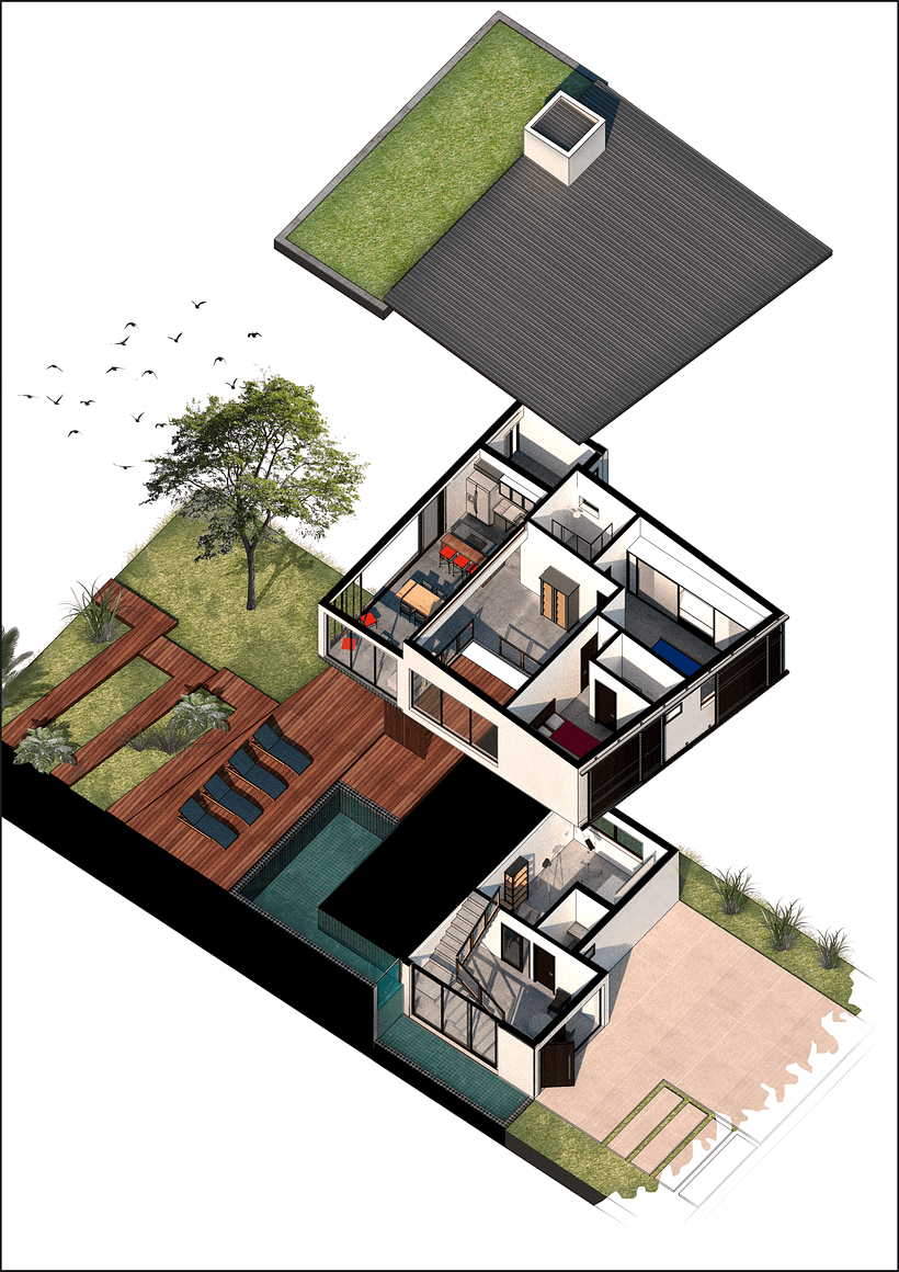 My project in Digital Illustration of Architectural Projects course (Casa 4) 1