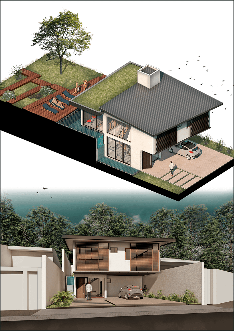 My project in Digital Illustration of Architectural Projects course (Casa 4) 2