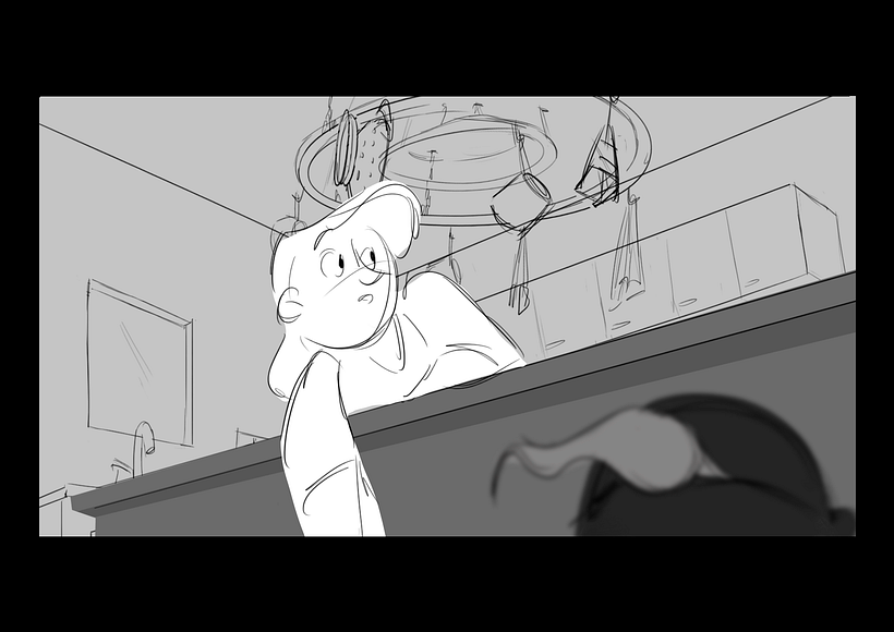 I did a series of storyboards for small projects. These are stills from a few