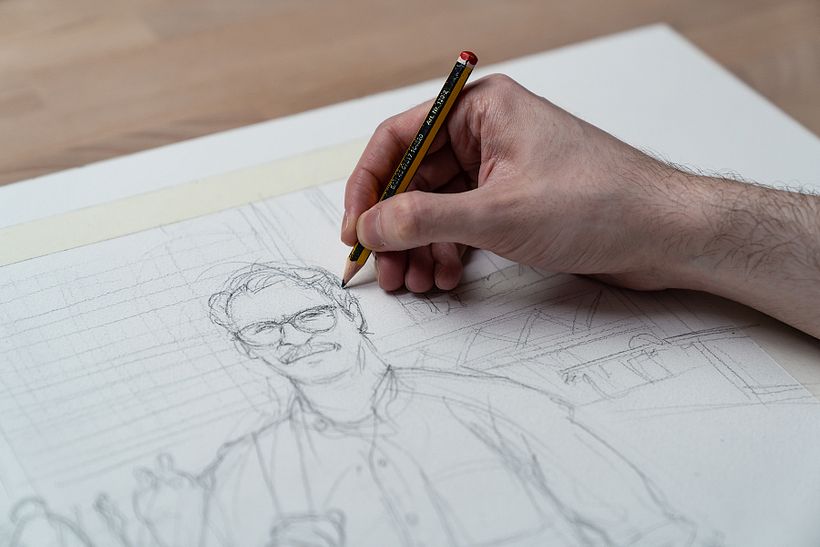 ...was mir gefällt, ist, ohne Hilfslinien zu zeichnen! Und das Bild nach und nach entstehen zu lassen, sich vom Foto zu distanzieren.