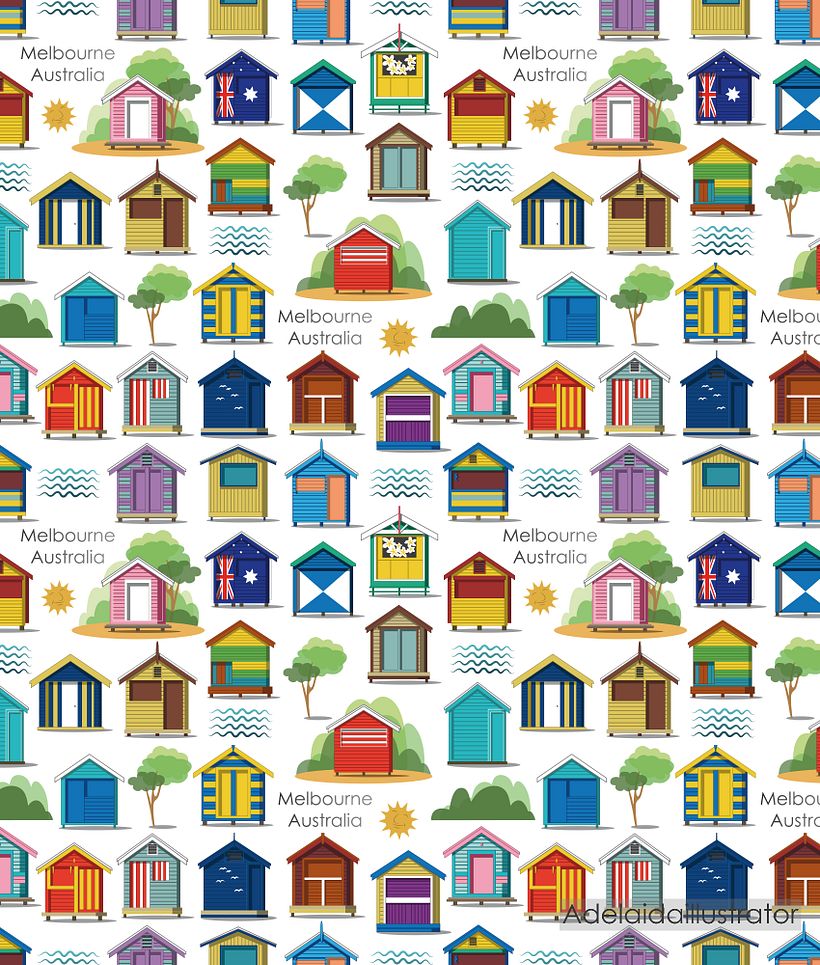Beach huts in Melbourne, Australia.