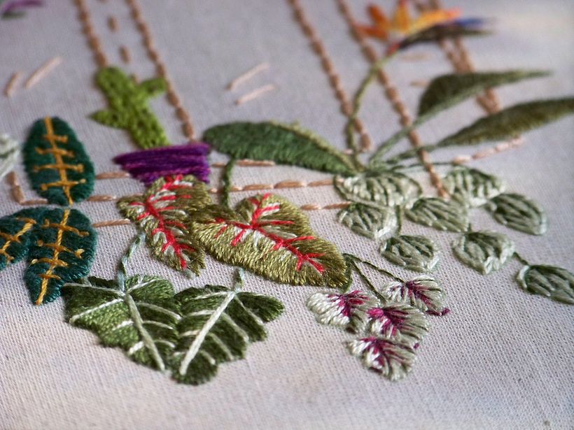 Plantas bordadas 0
