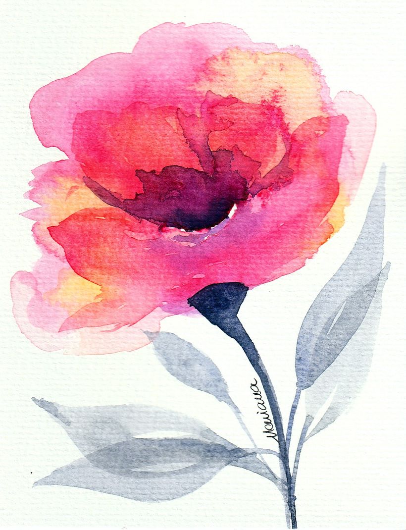 Aquarella Tulipan Abstracto -1