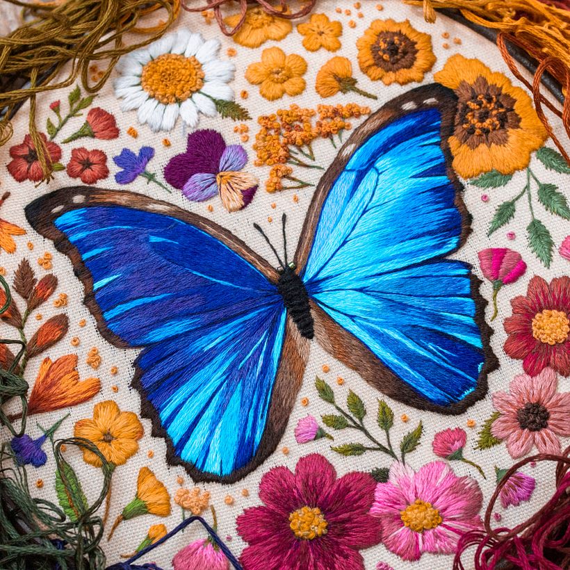 Mariposa morfo azul 0