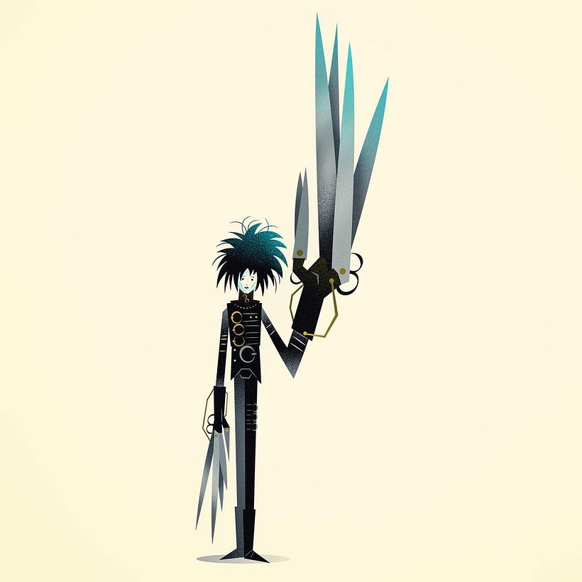 Edward Scissorhands from the movie of the same name directed by Tim Burton