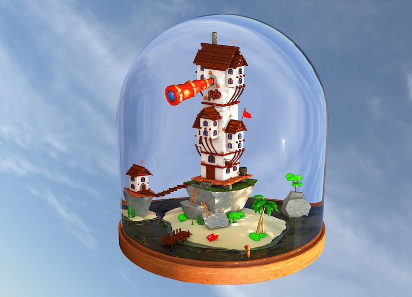 Mi Proyecto del curso: Creación de mundos 3D en miniatura con Procreate y Cinema 4D 4