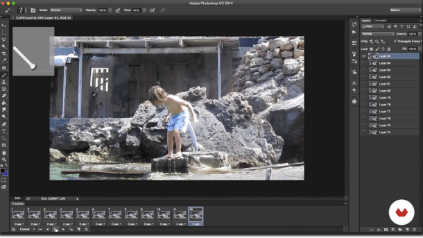 Vídeo adicionado em fotogramas no Photoshop