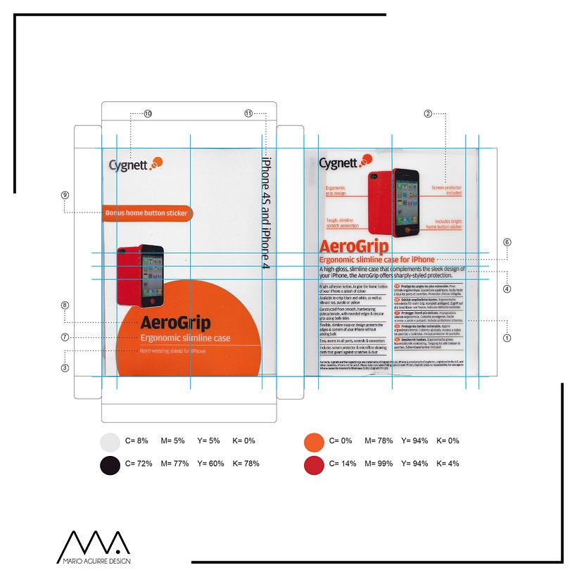 Se han aprovechado las características transparentes del material original y en vez de imprimirlo se muestra el producto.