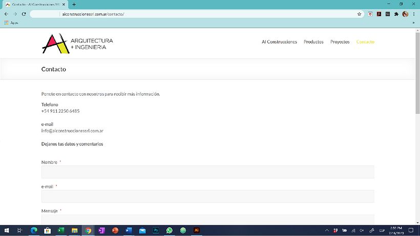 Sitio Web de AI Construcciones - Empresa constructora de Argentina 1