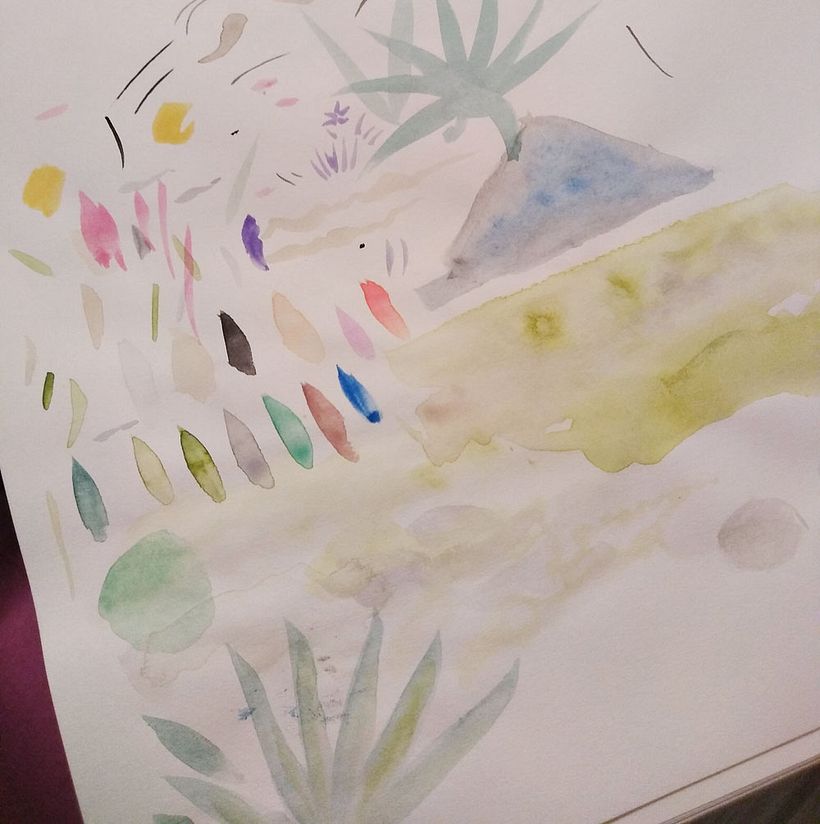 Pruebas de color y trazo previos a iniciar el proyecto