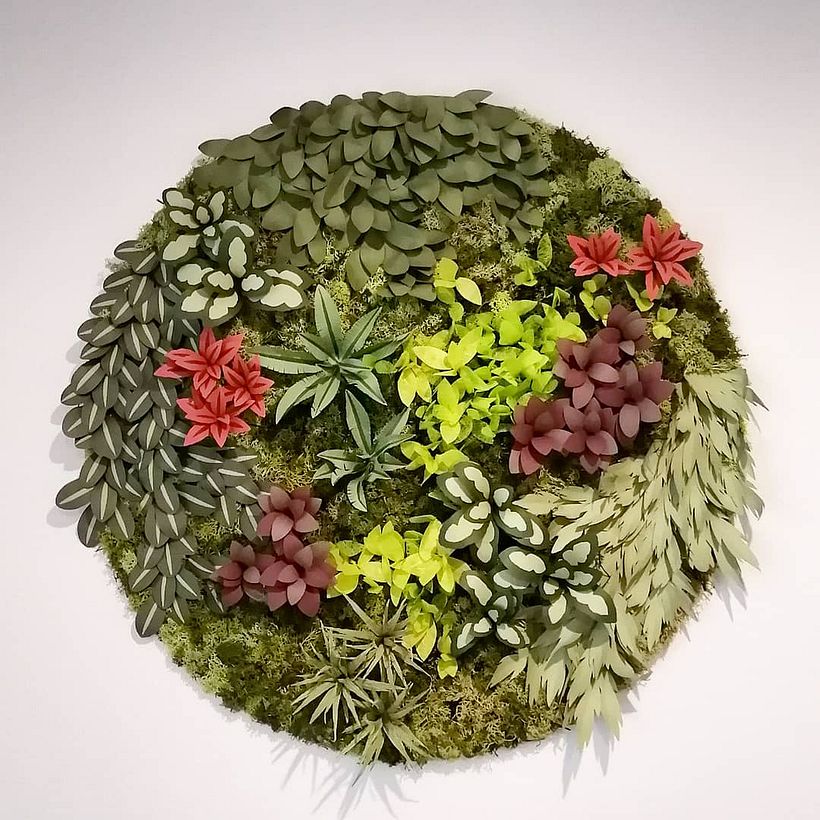 Circular paper wall garden 1